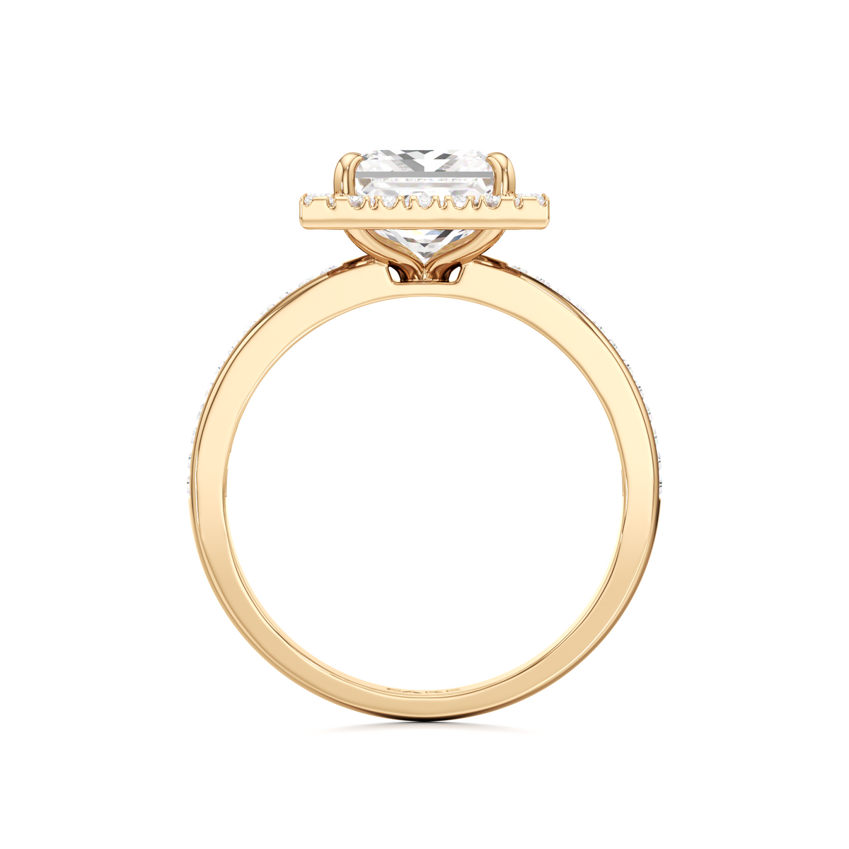 A yellow gold ring featuring a marquise-cut clear gemstone in a prong setting, shown against a plain white background.