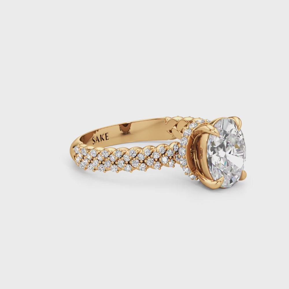 Theia Oval Woven Diamond Ring