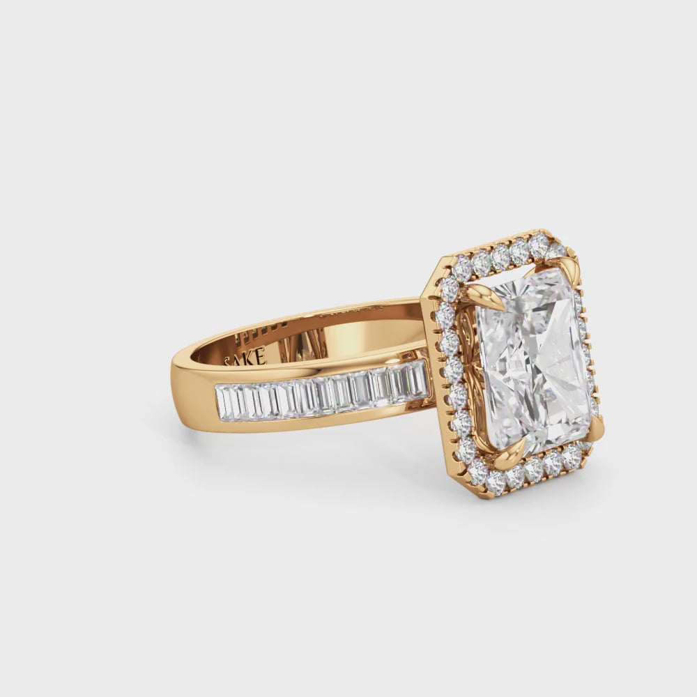 Olympia Radiant Halo Diamond Ring