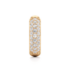 A gold-plated cylindrical ring with a double row of round-cut clear pavé diamonds, shown on a clean white background.